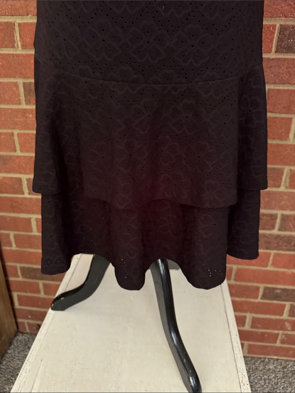 Michael Kors Black Sleeveless Tiered Eyelet Dress - Picture 5 of 11